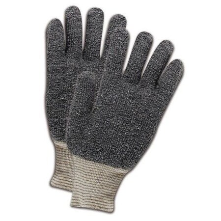 Magid Machine Knit Gloves, Polyester/Cotton Blend, Gray, M, 12 PK GT938RL